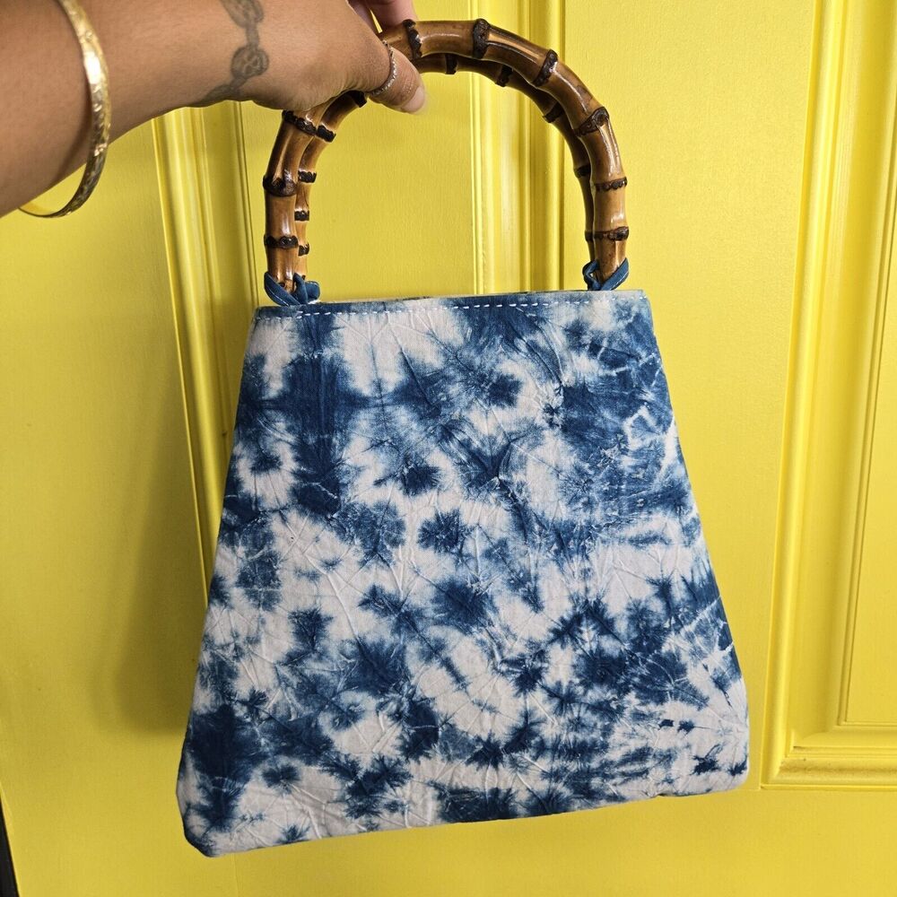 Art To Wear Boho Bamboo Purse Women Tie Dye Bag Cottage Festival Fairy Style - Picture 1 of 11